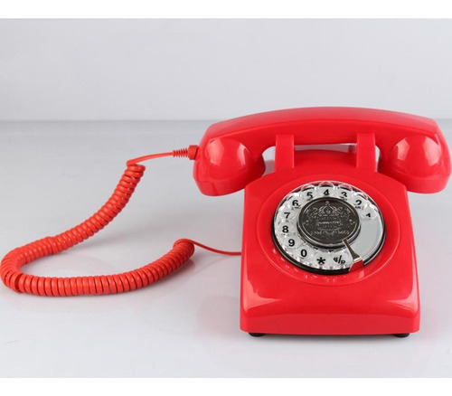 . Teléfono De Marcación De Estilo Clásico Rojo