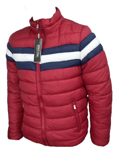 Imagen 2 de 4 de Campera Hombre Inflable Chaqueta Impermeable Rayada Colores