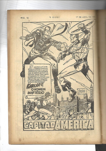 O Guri Nº 189 Abr 1948 Capitão America, Hopalong Cassidy Or (Usado)