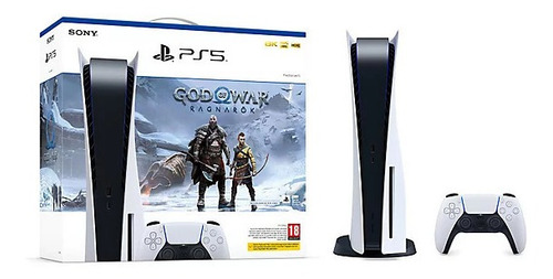 Imagen 1 de 2 de Sony PlayStation 5 CFI-11 825GB God of War Ragnarok Bundle color blanco y negro