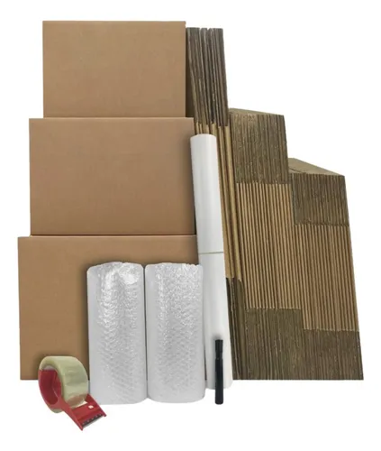 comprar Cajas Mudanza Embalaje Burbuja, Film, Kraft, Cinta \u002F Kit 12