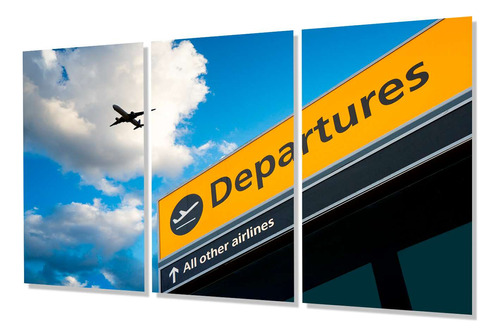 Cuadro Trip 60x90 P4 Departures Cartel Aeropuerto Avion Vuel