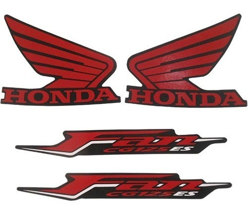 Cartela De Adesivos Cg Honda Fan 125 Preta Es 2011 Completa