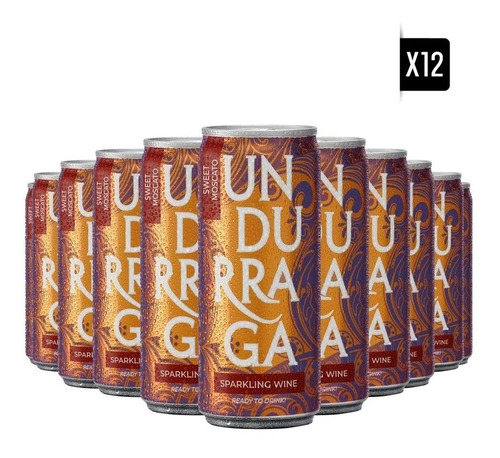 Pack 12x Espumante Undurraga En Lata Sweet Moscato Rtd 250cc