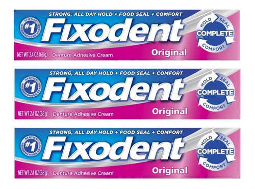 4 Fixodent Original 68g (4 Tubos) Fixador Dentes - !