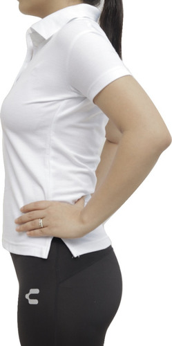 Imagen 2 de 3 de Playera Tipo Polo Color Blanco Dama Algodón Peinado
