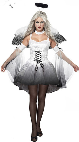 Disfraz De Ángel De Halloween Sexy Vestido Con Alas