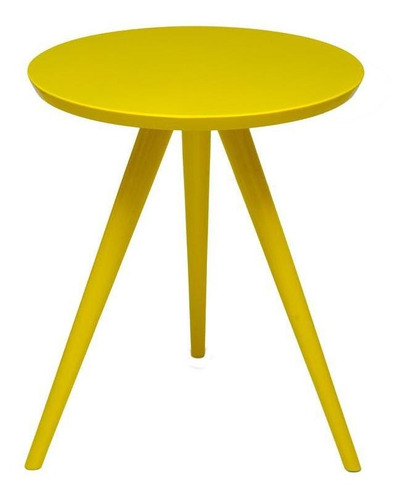 Mesinha Lateral Tripe Decorativa Lc  Alta    Amarelo