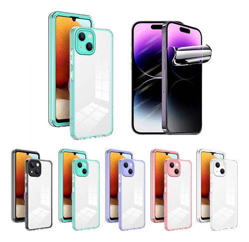 Case Reforzada + Hydrogel Para iPhone 15 Plus Pro Max