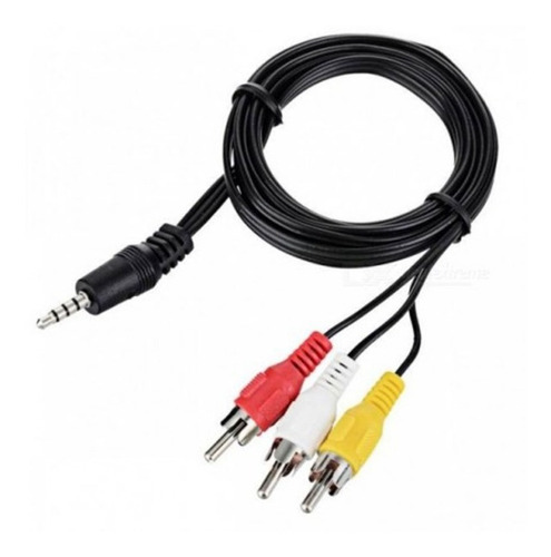 Imagen 4 de 6 de Cable De Audio Y Video - Plug 3.5 St M A 3 Rca M 1.8m - Dvd