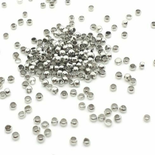 Aprieta Tanza Niquel Plateado 2,0mm X10000u Armar Bijou