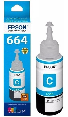 Tinta Epson Epson T664220 Cian 70ml P/l110 L200 L210 L350