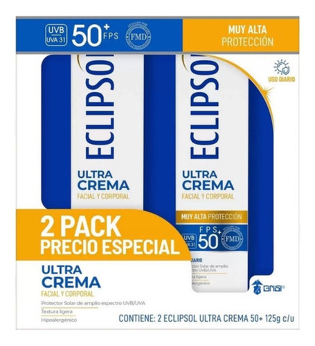 Eclipsol Bloqueador Solar Fps 50+resistente Al Agua Y Sudor