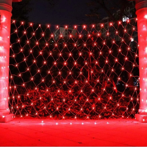 Cortina Red 8 Efectos Luces Led Color Rojo 1.5 X 1.5m