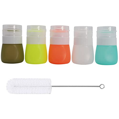 Juego De 5 Botellas Exprimibles De 1.3 Oz Aderezo De En...