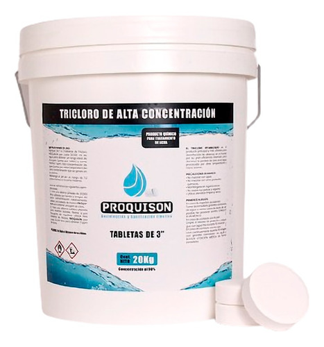 Cloro Alberca Desinfectante Tabletas 3 Pulg. 20 Kg Tricloro