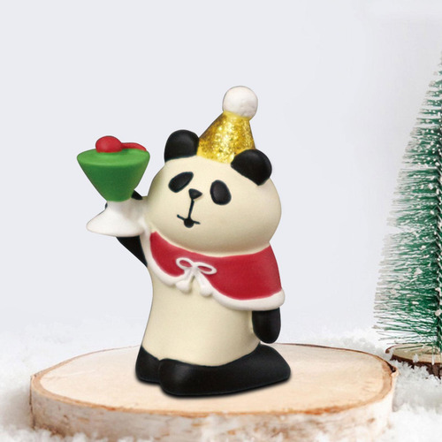 4 Estatuilla En Miniatura De Navidad, Miniestatua De Panda