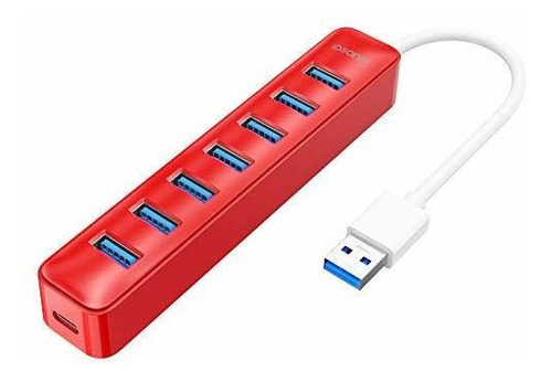 Hub Usb 3.0 7 Puertos Idsonix - Rojo