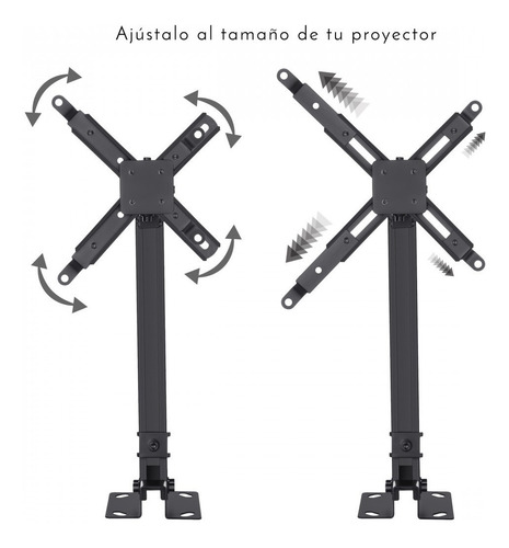 Imagen 3 de 6 de Soporte De Techo O Pared Para Proyector Negro
