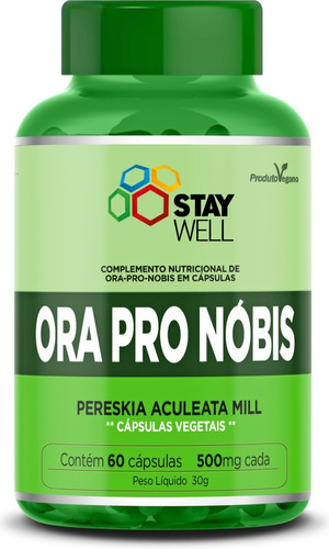 Ora Pro Nóbis 500mg Fórmula Exclusiva Com Cápsulas Vegana - 60 Cápsulas Vegetais