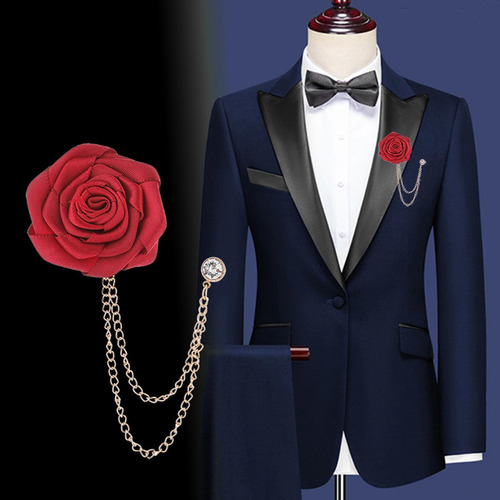 Broches De Rosas Artificiales Groom Boutonniere Para Novio