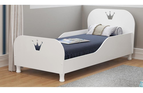 Cama Infantil P/ Colchão 150x70 Cm Rei/rainha Multimóveis Cor Branco Brilho