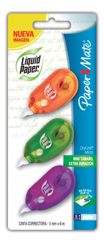 Set 3 Corrector En Cinta Liquid Paper - Paper Mate