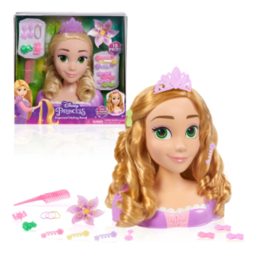 Cabeza Rapunzel Para Peinar Con 18 Accesorios Disney 