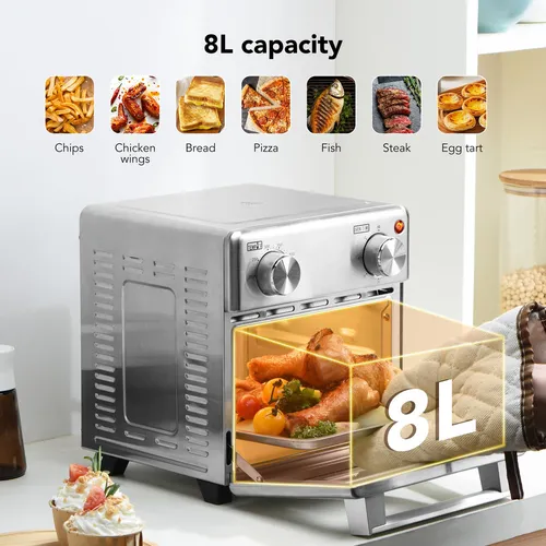 Combo Horno Tostador 5 En 1 8l Convección Acero Inoxidable