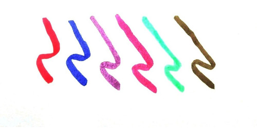 Delineador Marcador Fibra Pincel Ojos 6 Colores Pink 21
