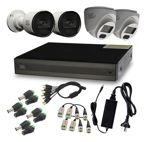Kit 4 Cámaras X-28 Seguridad 1080p Dvr 8 Ch