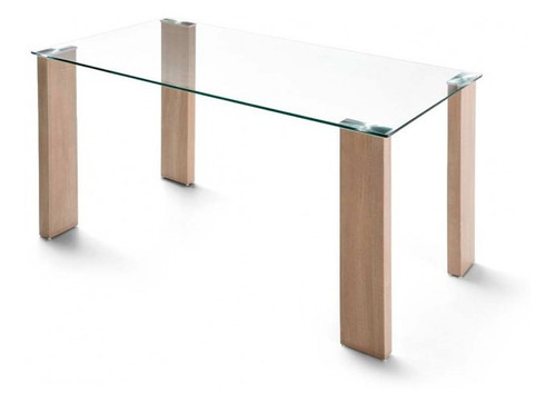 Mesa De Comedor De Vidrio Transparente Rectangular