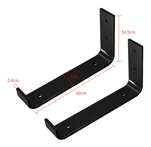 2x Soporte De Estante Con Tornillo Metal 30 Centimetros