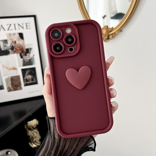 Funda Heart Love Silicona Para Samsung A56 5g Palermo Red Wine Heart Love