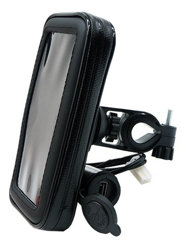 Suporte Celular Moto Carregador Usb C/case Prova D'agua 360°