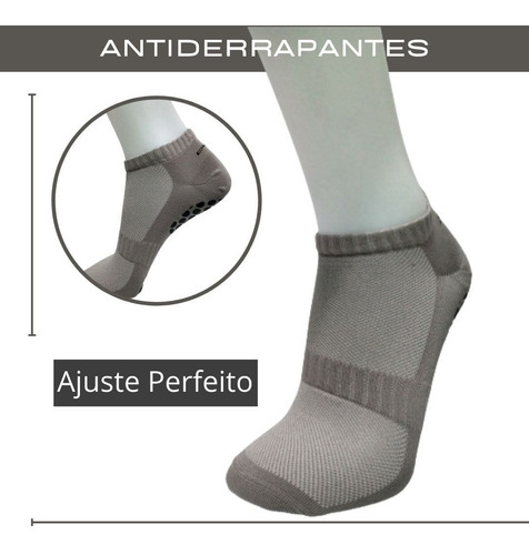 Imagem 3 de 10 de Kit Meias Antiderrapante Masculina Sapatilhas Pilates Hidro