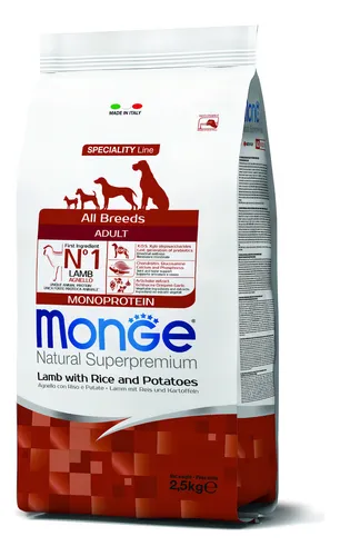 Alimento Monge Perro All Breeds Adulto Lamb 2.5 Kg