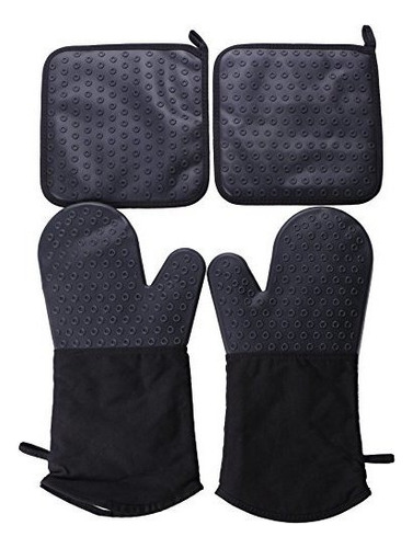Webake 2pcs Guantes De Guantes De Horno De Silicona Y 2pcs O