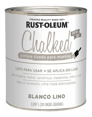 Chalked Tiza Blanco Lino  Rust Oleum Vintage X 0.887