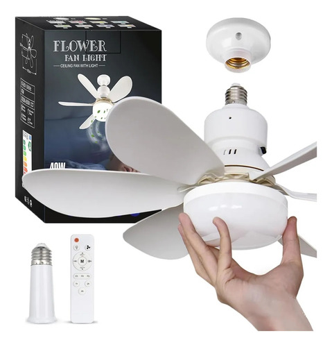 M Lampara Ventilador De Techo Led E27 40w52cm Y Control