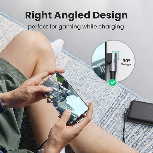 Cable De Carga Rápida Pd 100w Usb C A Usb Tipo C 90 Grados