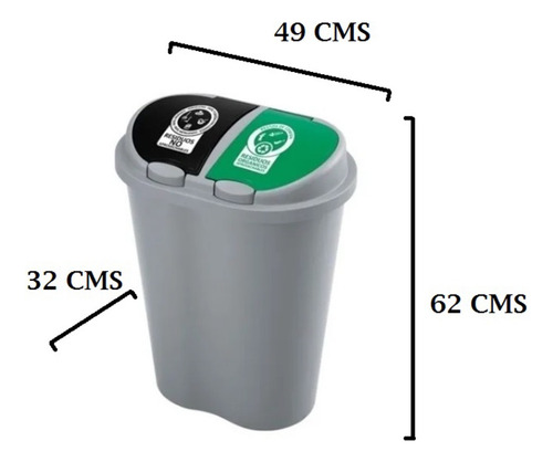 Papelera Dual 50 Litros Rimax - Unidad a $98000