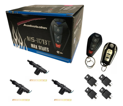 Alarma Para Auto Audiobahn Ms117 + 3 Seguros Y 4 Relevadores