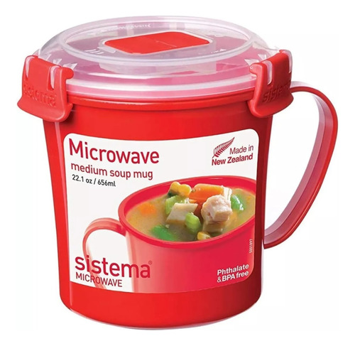 Recipiente Taza Sistema Cocinar Sopa En Microondas