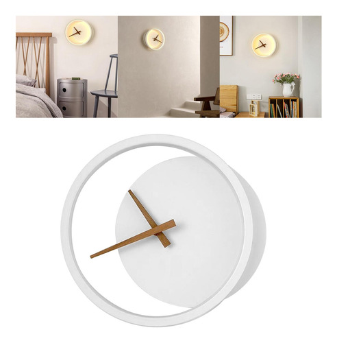 Relógio Minimalista Com Luz De Parede Relógio Branco