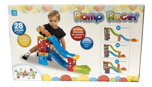 Pista De Carrinho Infantil Colorido Ramp Racer 28pçs - Maral