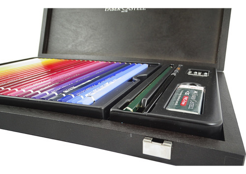 Estojo Madeira Faber Castell Lápis Aquarelável 48 Cores