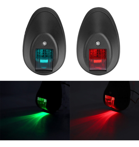 Par De Lámparas Led Impermeables Para Yates, Color Rojo Y Ve