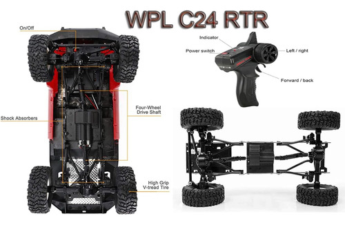 Camión Rc Apawband Wpl C24 Rc Crawler Escala 4x4 Rc Rock Off