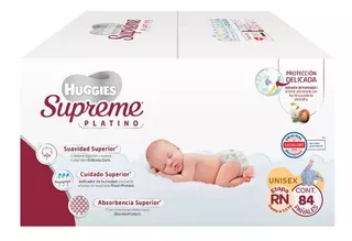 Huggies Supreme Platino Recién Nacido Unisex 84 Pañales